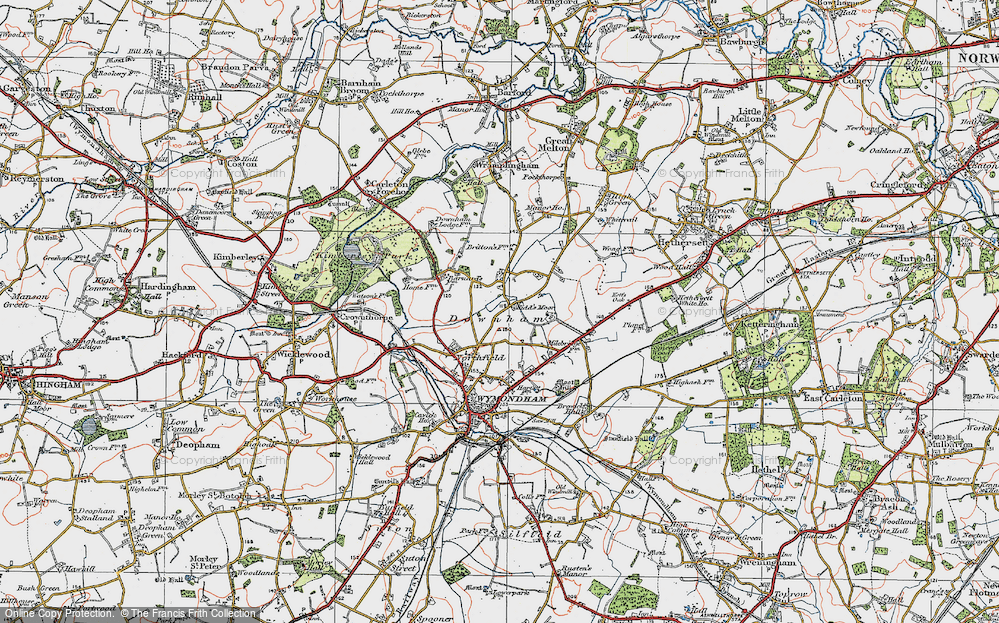 Old Map of Kidd's Moor, 1922 in 1922