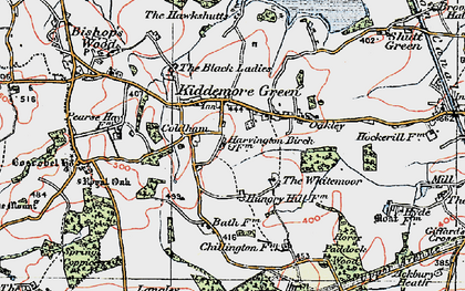 Old map of Kiddemore Green in 1921