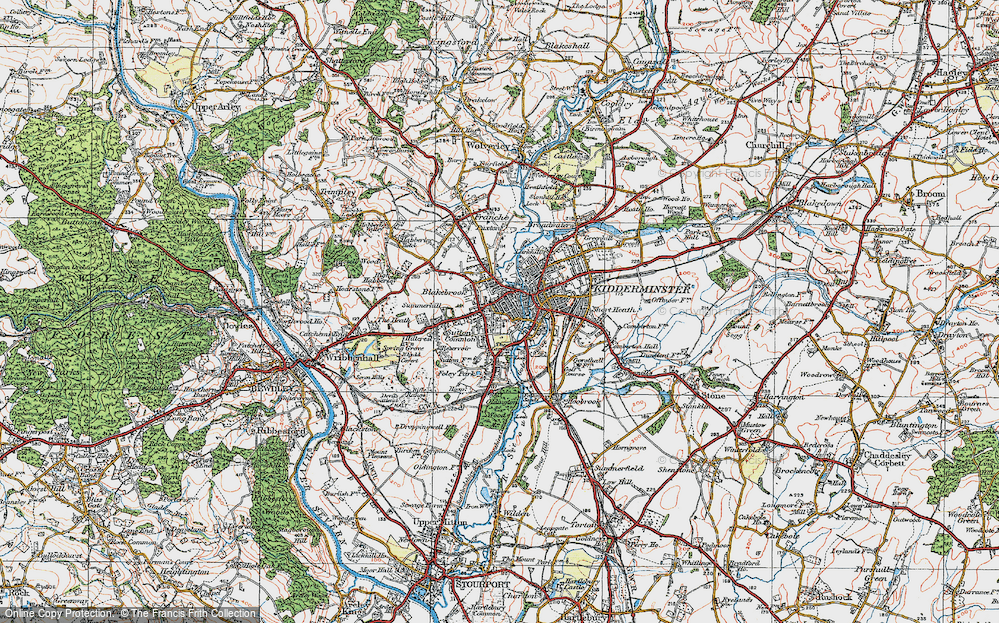 Old Map of Kidderminster, 1921 in 1921