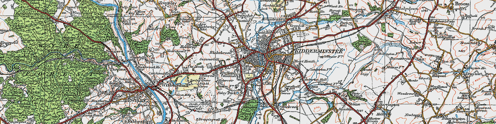 Old map of Kidderminster in 1921
