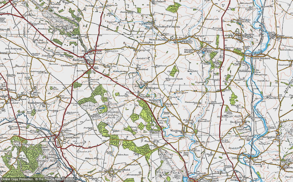 Old Map of Kiddington, 1919 in 1919