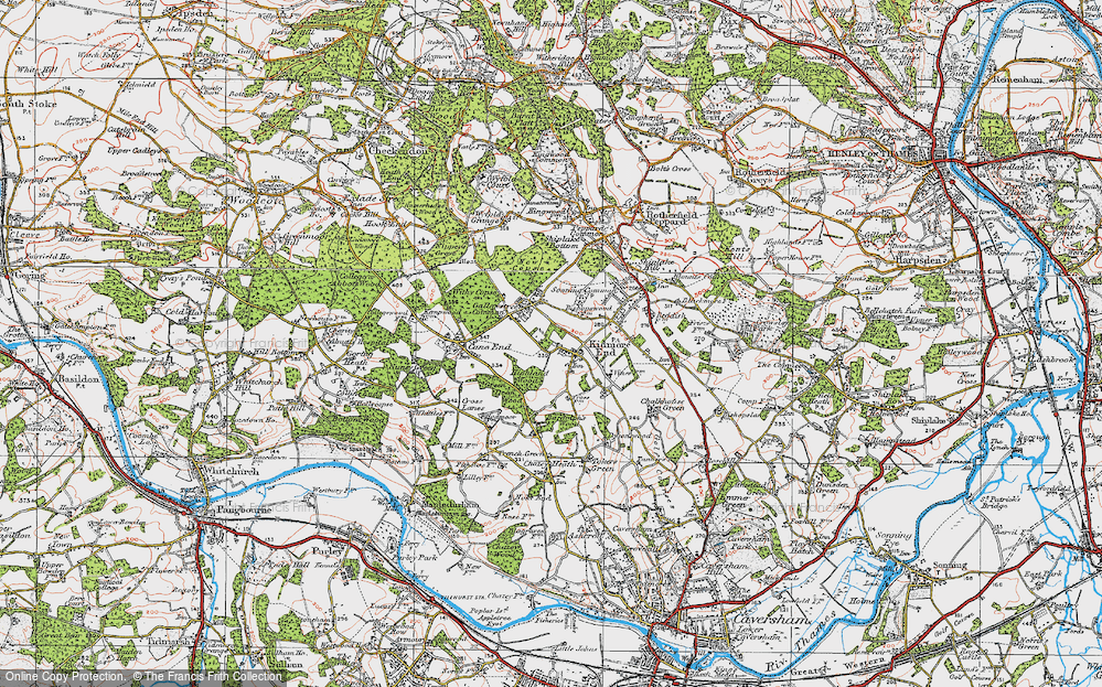 Old Map of Kidmore End, 1919 in 1919