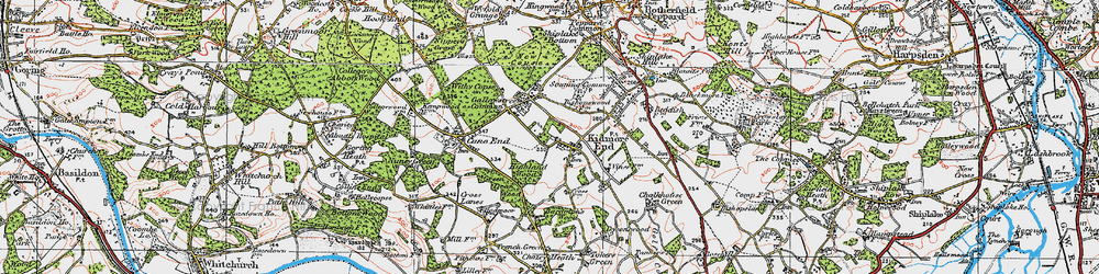 Old map of Kidmore End in 1919