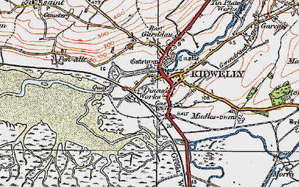 Old map of Kidwelly in 1923
