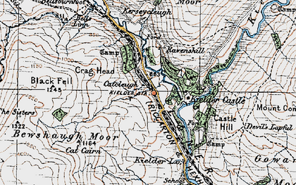 Old map of Bells Moor in 1925