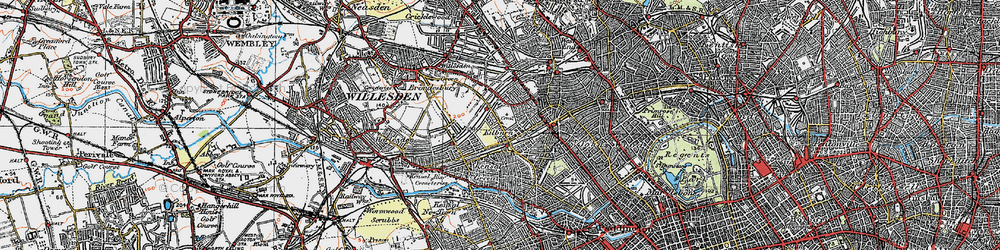 Old map of Kilburn in 1920