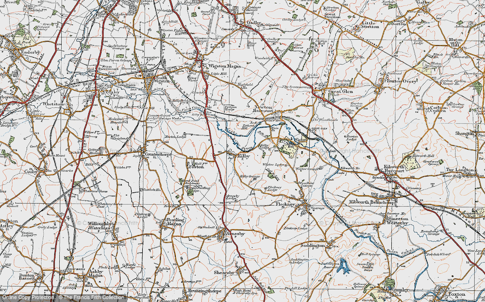 Old Map of Kilby, 1921 in 1921