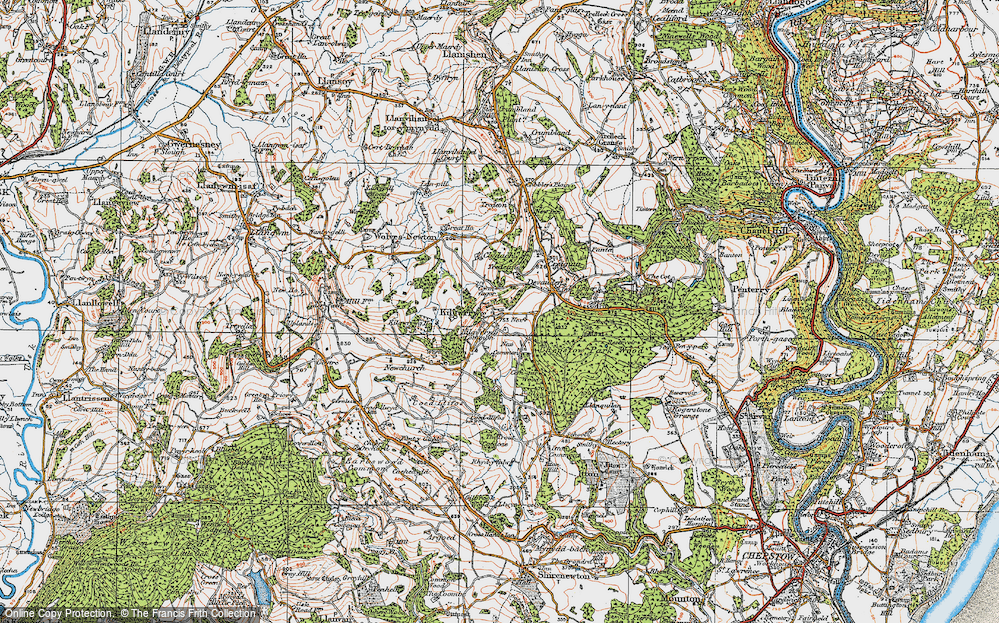 Old Map of Kilgwrrwg Common, 1919 in 1919