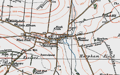 Old map of Kilham in 1924