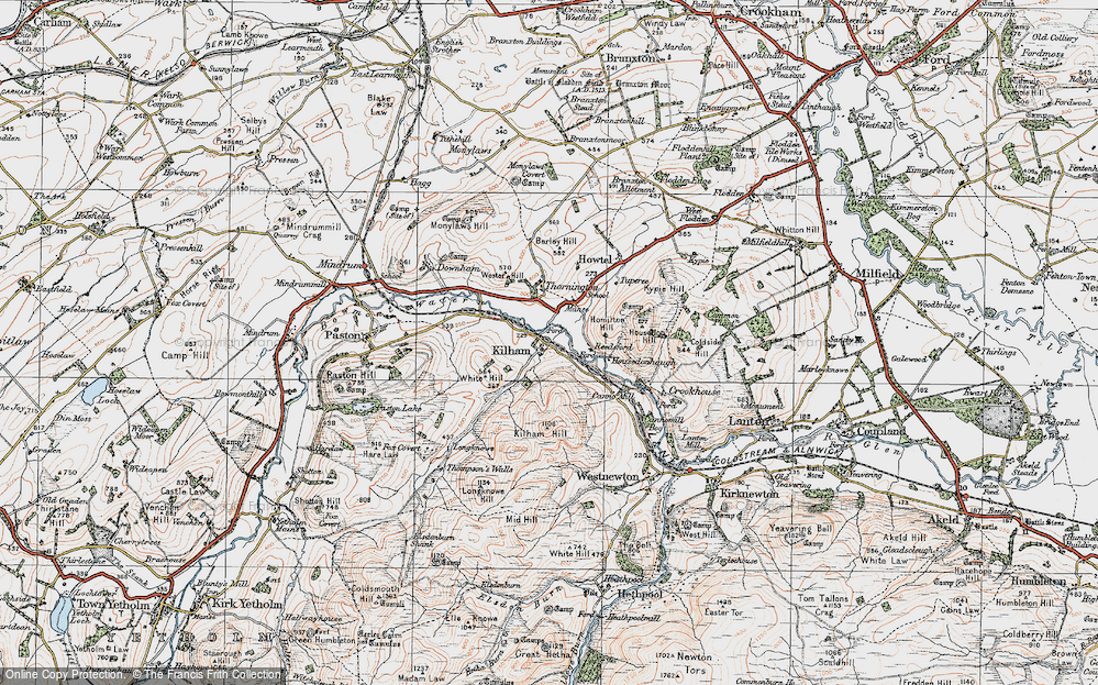 Old Map of Historic Map covering White Hill in 1926