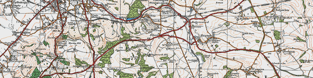 Old map of Lineover Wood in 1919