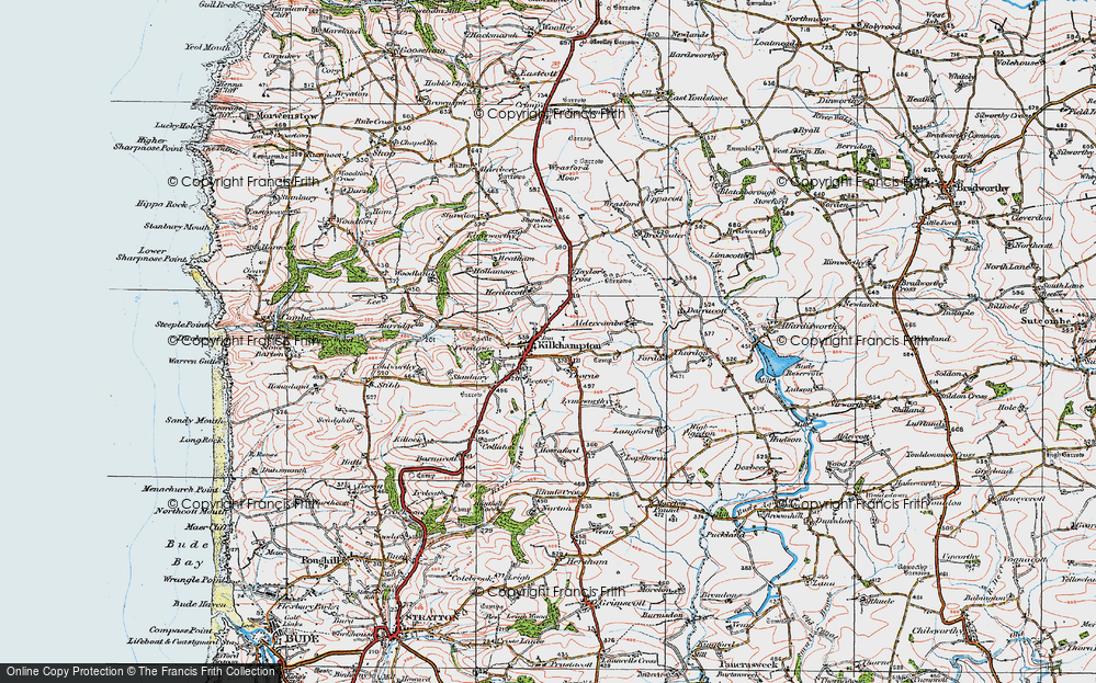 Old Map of Kilkhampton, 1919 in 1919