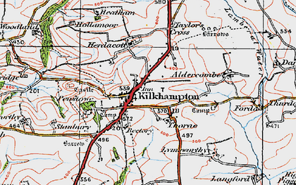 Old map of Kilkhampton in 1919