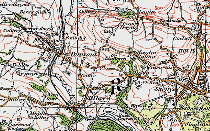 Old map of Killay in 1923