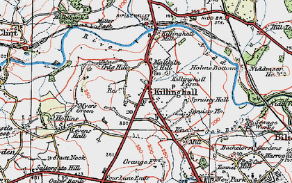 Old map of Killinghall in 1925