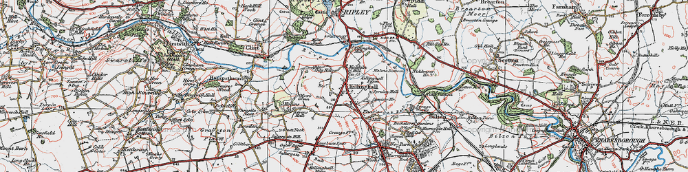 Old map of Killinghall in 1925