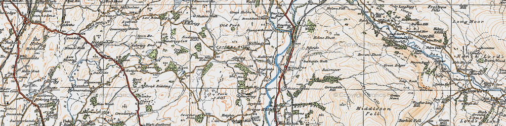 Old map of Killington in 1925