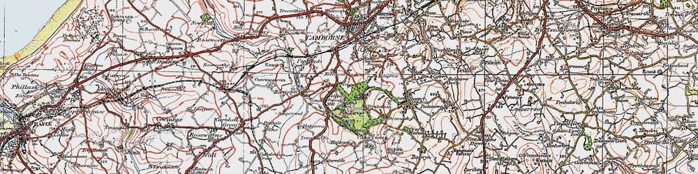 Old map of Killivose in 1919