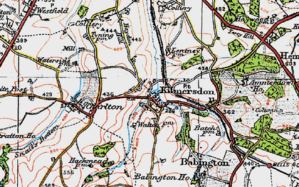 Old map of Kilmersdon in 1919