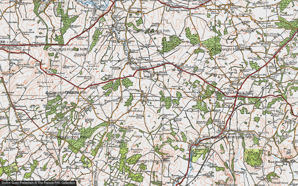 Old Map of Kilmeston, 1919 in 1919