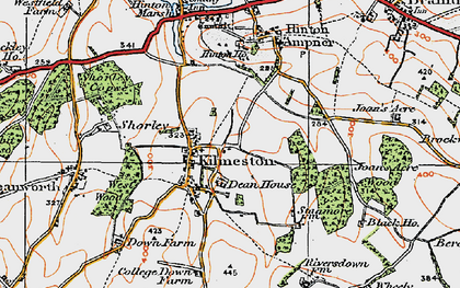 Old map of Kilmeston in 1919