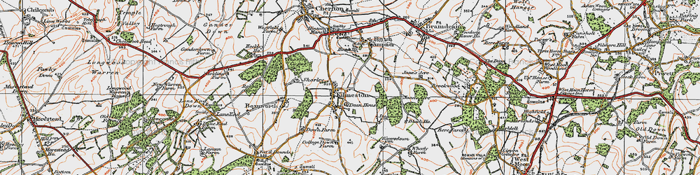 Old map of Kilmeston in 1919