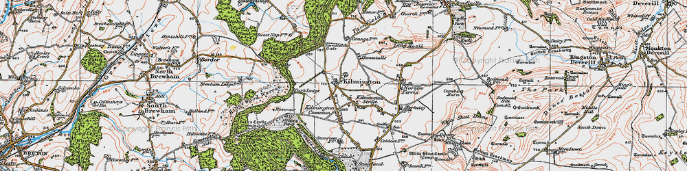Old map of Kilmington in 1919