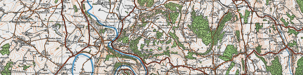 Old map of Kiln Green in 1919