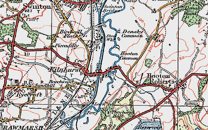 Old map of Kilnhurst in 1924