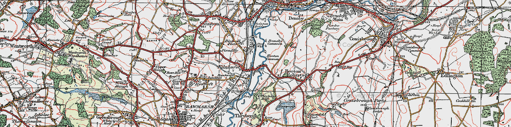 Old map of Thybergh Country Park in 1924