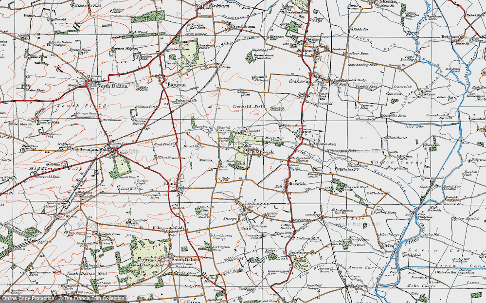 Old Map of Kilnwick, 1924 in 1924