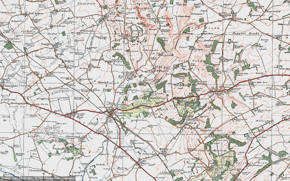Old Map of Kilnwick Percy, 1924 in 1924
