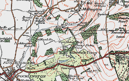 Old map of Kilnwick Percy in 1924