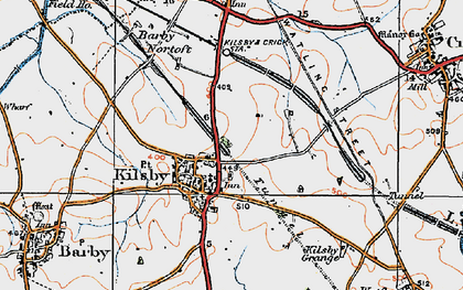 Old map of Kilsby in 1919