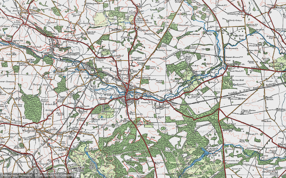 Old Map of Historic Map covering Black Hill Clump in 1923