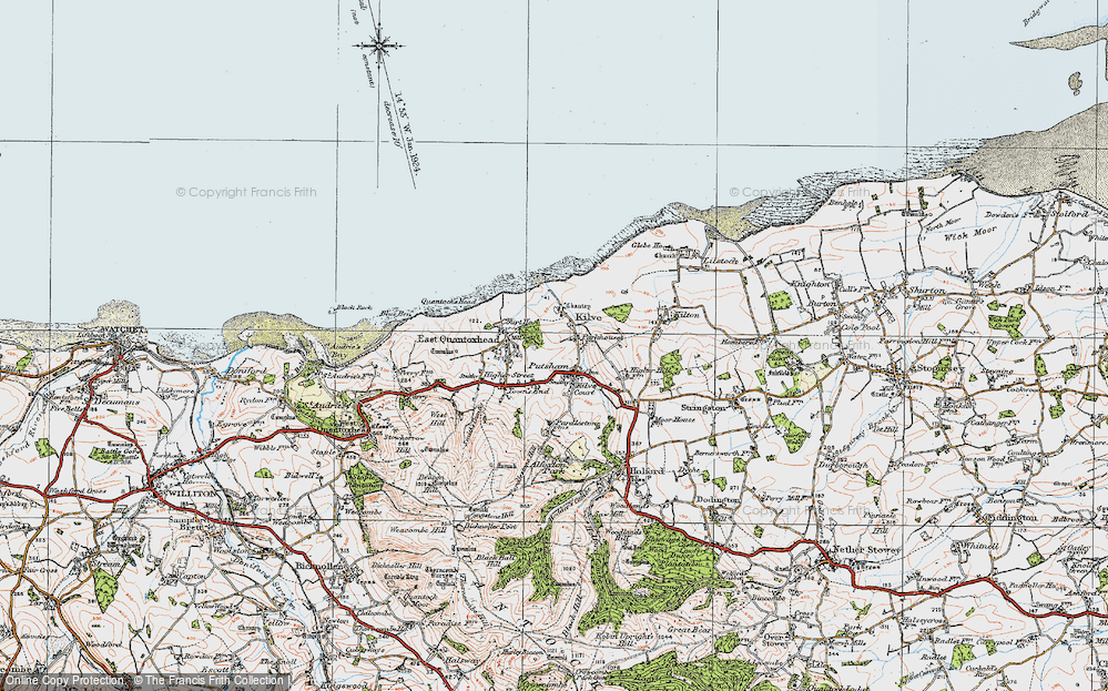 Old Map of Kilve, 1919 in 1919
