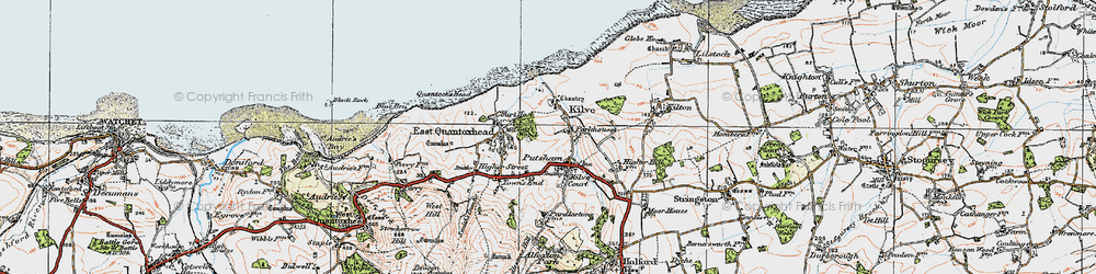 Old map of Kilve in 1919