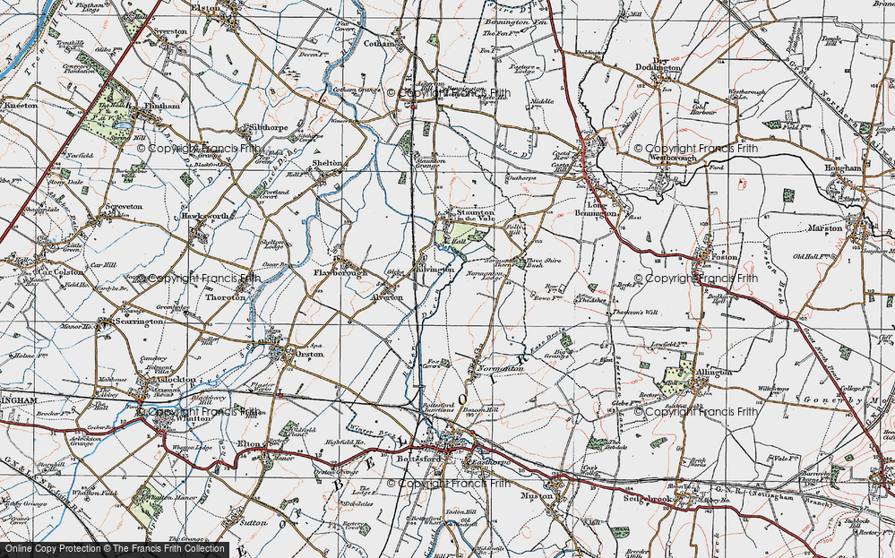 Old Map of Kilvington, 1921 in 1921
