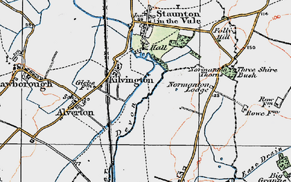 Old map of Kilvington in 1921