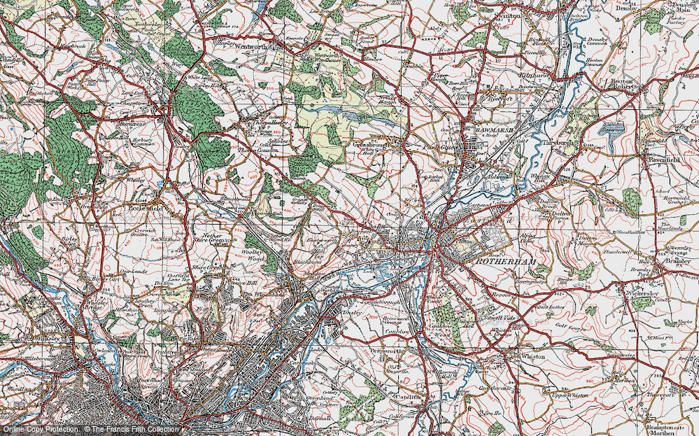 Old Map of Kimberworth, 1923 in 1923