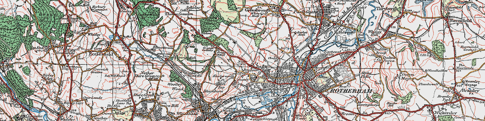 Old map of Kimberworth in 1923