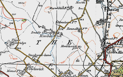 Old map of Kimble Wick in 1919