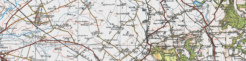 Old map of Kimble Wick in 1919