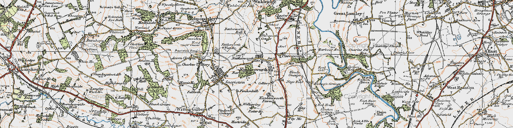 Old map of Kimblesworth in 1925