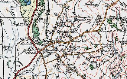 Old map of Kimbolton in 1920