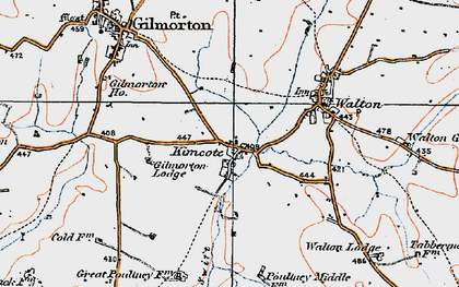 Old map of Kimcote in 1920