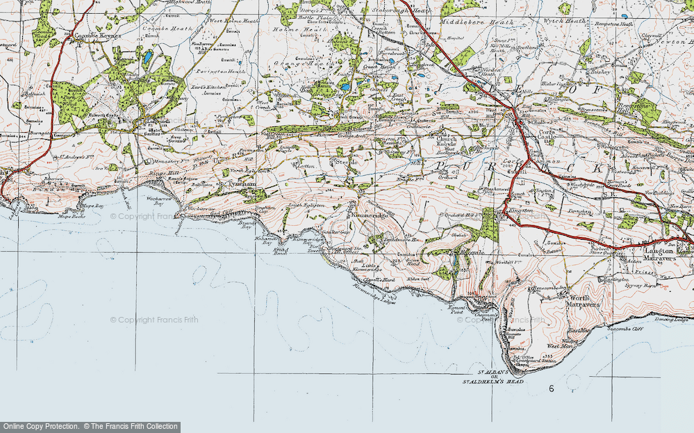 Old Map of Kimmeridge, 1919 in 1919