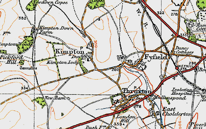 Old map of Kimpton in 1919