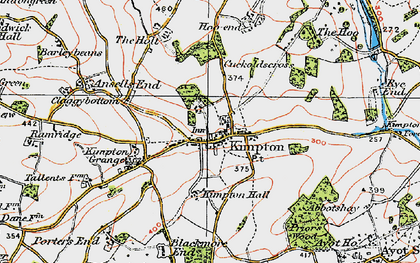 Old map of Kimpton in 1920
