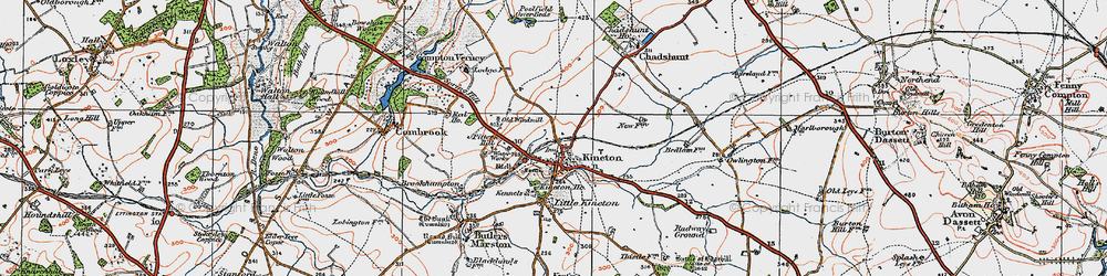 Old map of Kineton in 1919